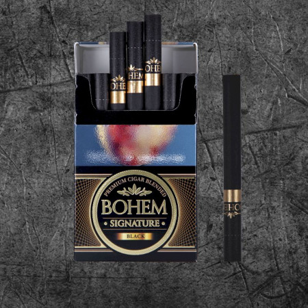 Сигариллы Бохем Сигнэчер Блэк Кинг Сайз (Bohem Signature Black) Сигариллы классические крепостью 4 мг , формата Кинг Сайз